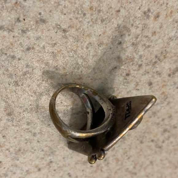 Spell gypsy two lovers brass ring 7 coral turquoise - Picture 4 of 10